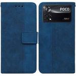 For Xiaomi Poco X4 Pro 5G Geometric Embossed Leather Phone Case(Blue)