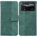 For Xiaomi Poco X4 Pro 5G Geometric Embossed Leather Phone Case(Green)