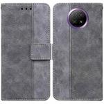 For Xiaomi Redmi Note 9T / Note 9 5G Geometric Embossed Leather Phone Case(Grey)