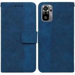 For Xiaomi Redmi Note 10 4G / Note 10S Geometric Embossed Leather Phone Case(Blue)