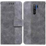 For Xiaomi Redmi 9 / 9 Prime / Poco M2 Geometric Embossed Leather Phone Case(Grey)