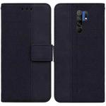 For Xiaomi Redmi 9 / 9 Prime / Poco M2 Geometric Embossed Leather Phone Case(Black)