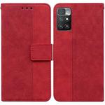 For Xiaomi Redmi 10 / 10 Prime Geometric Embossed Leather Phone Case(Red)