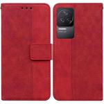 For Xiaomi Redmi K50 / K50 Pro Geometric Embossed Leather Phone Case(Red)