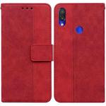 For Xiaomi Redmi Note 7S / Note 7 Geometric Embossed Leather Phone Case(Red)