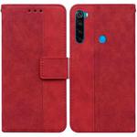 For Xiaomi Redmi Note 8 Geometric Embossed Leather Phone Case(Red)