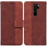 For Xiaomi Redmi Note 8 Pro Geometric Embossed Leather Phone Case(Brown)