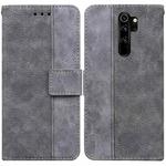 For Xiaomi Redmi Note 8 Pro Geometric Embossed Leather Phone Case(Grey)