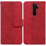 For Xiaomi Redmi Note 8 Pro Geometric Embossed Leather Phone Case(Red)