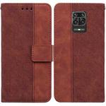 For Xiaomi Redmi Note 9 Pro / Note 9S Geometric Embossed Leather Phone Case(Brown)