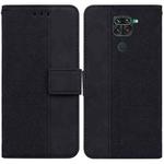 For Xiaomi Redmi Note 9 / 10X 4G Geometric Embossed Leather Phone Case(Black)