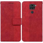 For Xiaomi Redmi Note 9 / 10X 4G Geometric Embossed Leather Phone Case(Red)