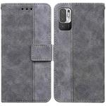 For Xiaomi Redmi Note 10 5G / Poco M3 Pro Geometric Embossed Leather Phone Case(Grey)