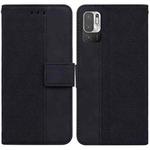 For Xiaomi Redmi Note 10 5G / Poco M3 Pro Geometric Embossed Leather Phone Case(Black)