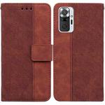 For Xiaomi Redmi Note 10 Lite Geometric Embossed Leather Phone Case(Brown)