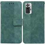 For Xiaomi Redmi Note 10 Lite Geometric Embossed Leather Phone Case(Green)