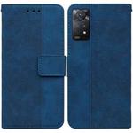 For Xiaomi Redmi Note 11 Pro 5G / 4G Foreign Version Geometric Embossed Leather Phone Case(Blue)