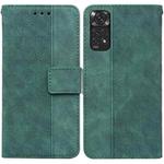 For Xiaomi Redmi Note 11 / Note 11S Geometric Embossed Leather Phone Case(Green)