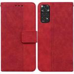 For Xiaomi Redmi Note 11 / Note 11S Geometric Embossed Leather Phone Case(Red)