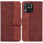 For Xiaomi Redmi 10C Geometric Embossed Leather Phone Case(Brown)