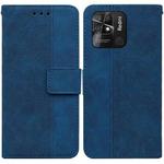 For Xiaomi Redmi 10C Geometric Embossed Leather Phone Case(Blue)