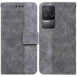For Xiaomi Redmi K40S Geometric Embossed Leather Phone Case(Grey)