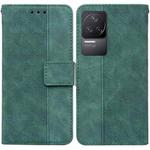 For Xiaomi Redmi K40S Geometric Embossed Leather Phone Case(Green)