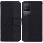 For Xiaomi Redmi K40S Geometric Embossed Leather Phone Case(Black)