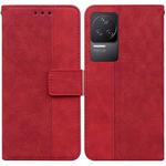 For Xiaomi Redmi K40S Geometric Embossed Leather Phone Case(Red)