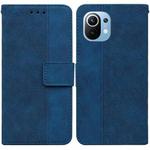 For Xiaomi Mi 11 Geometric Embossed Leather Phone Case(Blue)