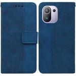 For Xiaomi Mi 11 Pro Geometric Embossed Leather Phone Case(Blue)