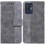 For Xiaomi Mi 11T / 11T Pro Geometric Embossed Leather Phone Case(Grey)
