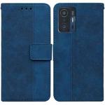 For Xiaomi Mi 11T / 11T Pro Geometric Embossed Leather Phone Case(Blue)