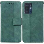 For Xiaomi Mi 11T / 11T Pro Geometric Embossed Leather Phone Case(Green)