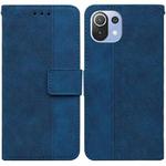 For Xiaomi Mi 11 Lite 5G / 4G Geometric Embossed Leather Phone Case(Blue)