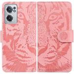 For OnePlus Nord CE 2 5G Tiger Embossing Pattern Horizontal Flip Leather Phone Case(Pink)