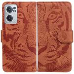 For OnePlus Nord CE 2 5G Tiger Embossing Pattern Horizontal Flip Leather Phone Case(Brown)