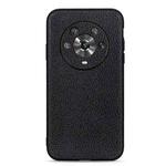 For Honor Magic4 Accurate Hole Litchi Texture Genuine Leather Phone Case(Black)