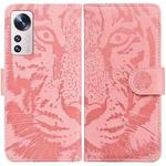 For Xiaomi 12 / 12X Tiger Embossing Pattern Horizontal Flip Leather Phone Case(Pink)