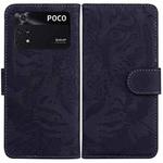 For Xiaomi Poco M4 Pro Tiger Embossing Pattern Horizontal Flip Leather Phone Case(Black)