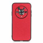 For Honor Magic4 Accurate Hole Cross Texture Genuine Leather Phone Case(Red)