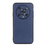 For Honor Magic4 Pro Accurate Hole Lambskin Texture Genuine Leather Phone Case(Blue)