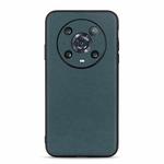 For Honor Magic4 Pro Accurate Hole Lambskin Texture Genuine Leather Phone Case(Green)