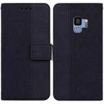 For Samsung Galaxy S9 Geometric Embossed Leather Phone Case(Black)