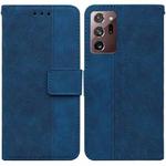 For Samsung Galaxy Note20 Ultra Geometric Embossed Leather Phone Case(Blue)