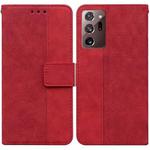 For Samsung Galaxy Note20 Ultra Geometric Embossed Leather Phone Case(Red)