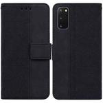 For Samsung Galaxy S20 Geometric Embossed Leather Phone Case(Black)