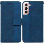 For Samsung Galaxy S22+ 5G Geometric Embossed Leather Phone Case(Blue)