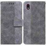 For Samsung Galaxy A01 Core Geometric Embossed Leather Phone Case(Grey)