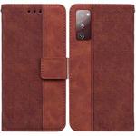 For Samsung Galaxy S20 FE 5G Geometric Embossed Leather Phone Case(Brown)